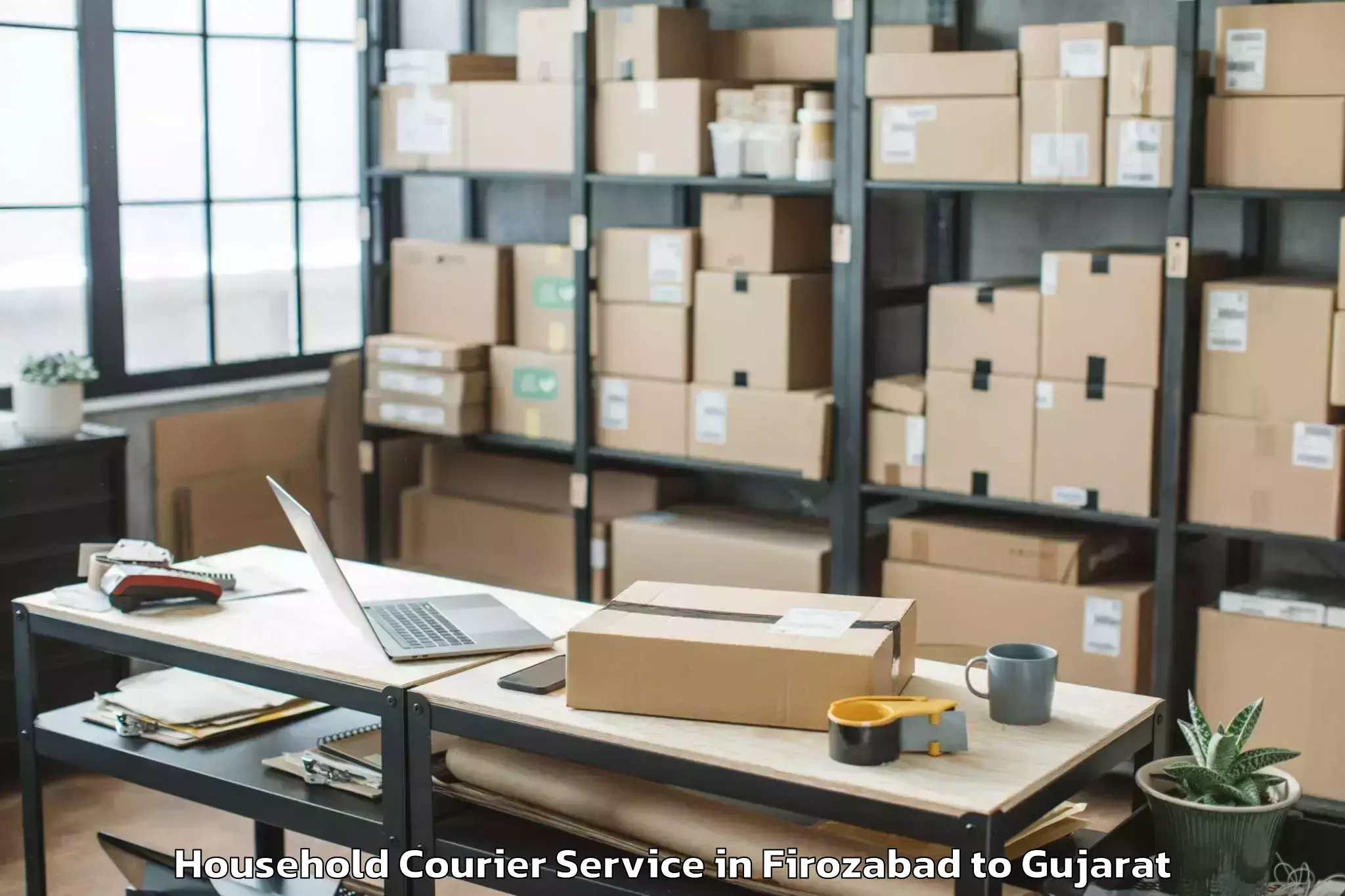 Book Your Firozabad to Olpad Household Courier Today